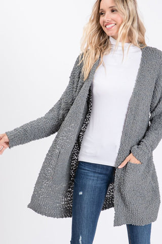 Grey Popcorn Cardigan