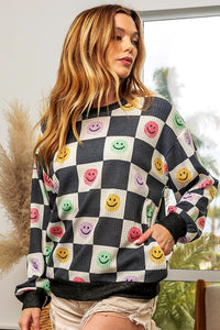 Happy Days Checkered Sweatshirt