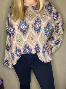 Aztec Dolman Sleeve Top