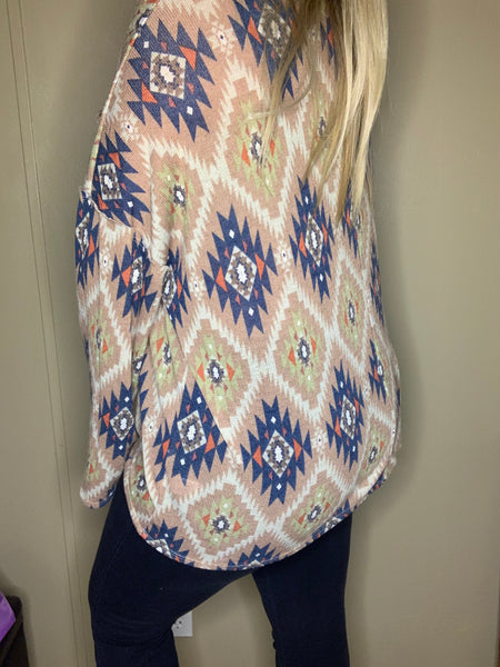 Aztec Dolman Sleeve Top