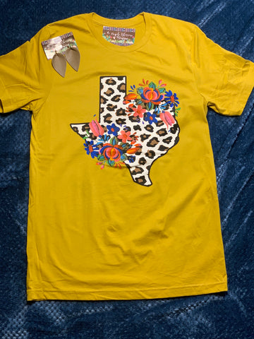 Fiesta snow leopard Texas tee