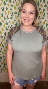 Sage camo top