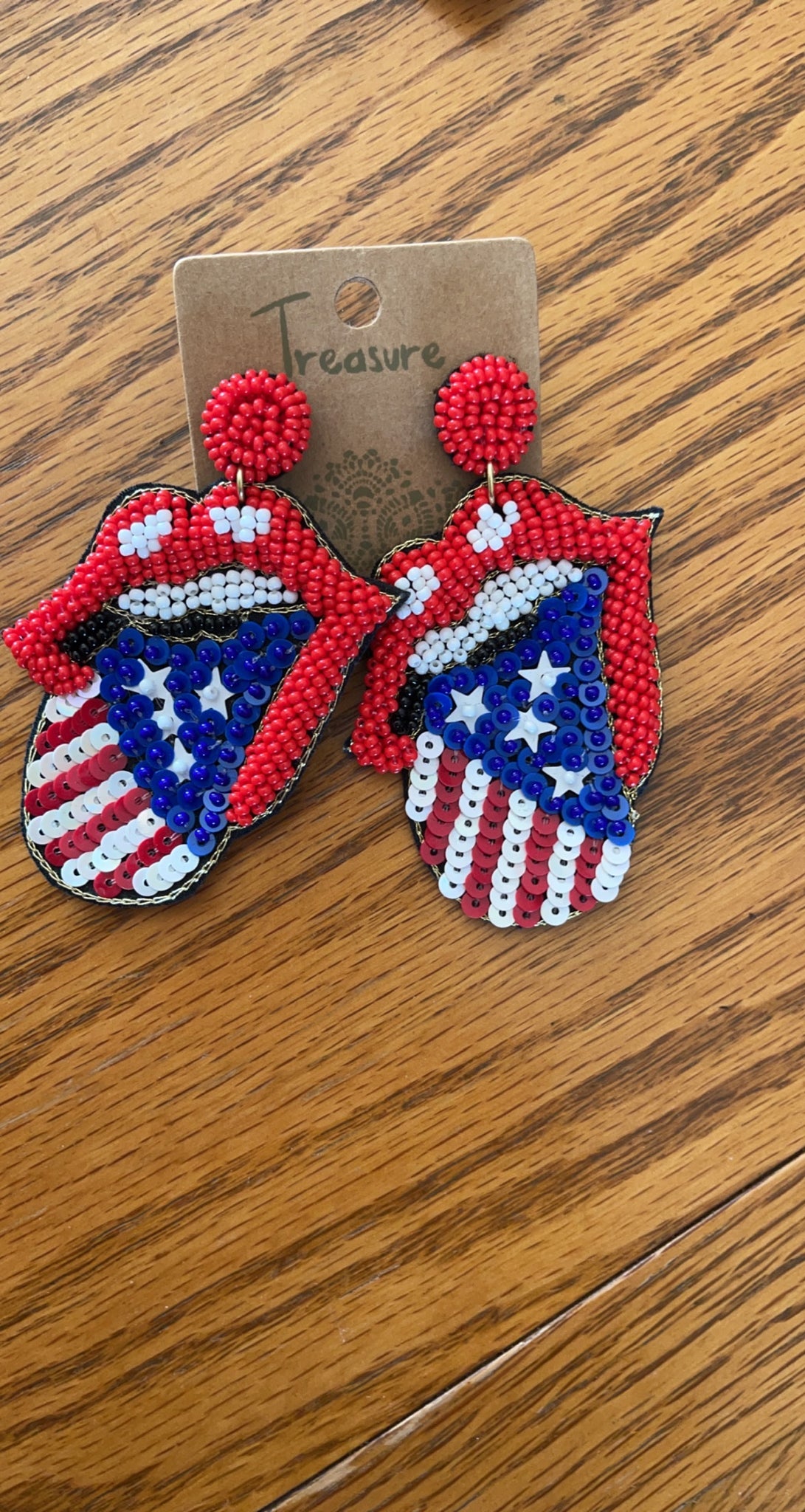 Patriotic Rock N Roll Earrings