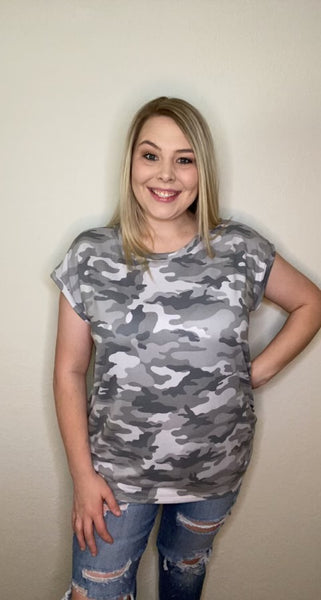 Grey Camo Top